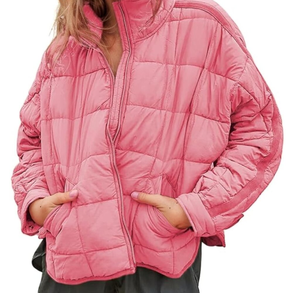 Oversized Quilted Puffer Jacket Lightweight Packable Chic Y2k Streetwear